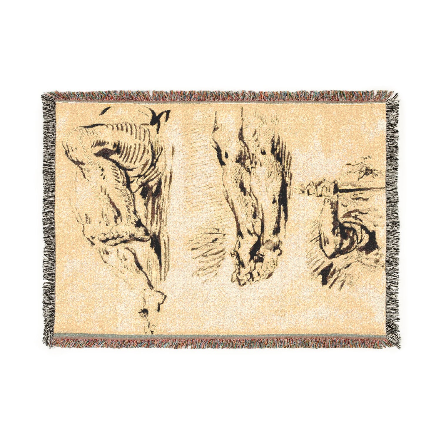 Study of Arms and Legs of Christ Crucified - Eugène Delacroix Tapestry Blanket