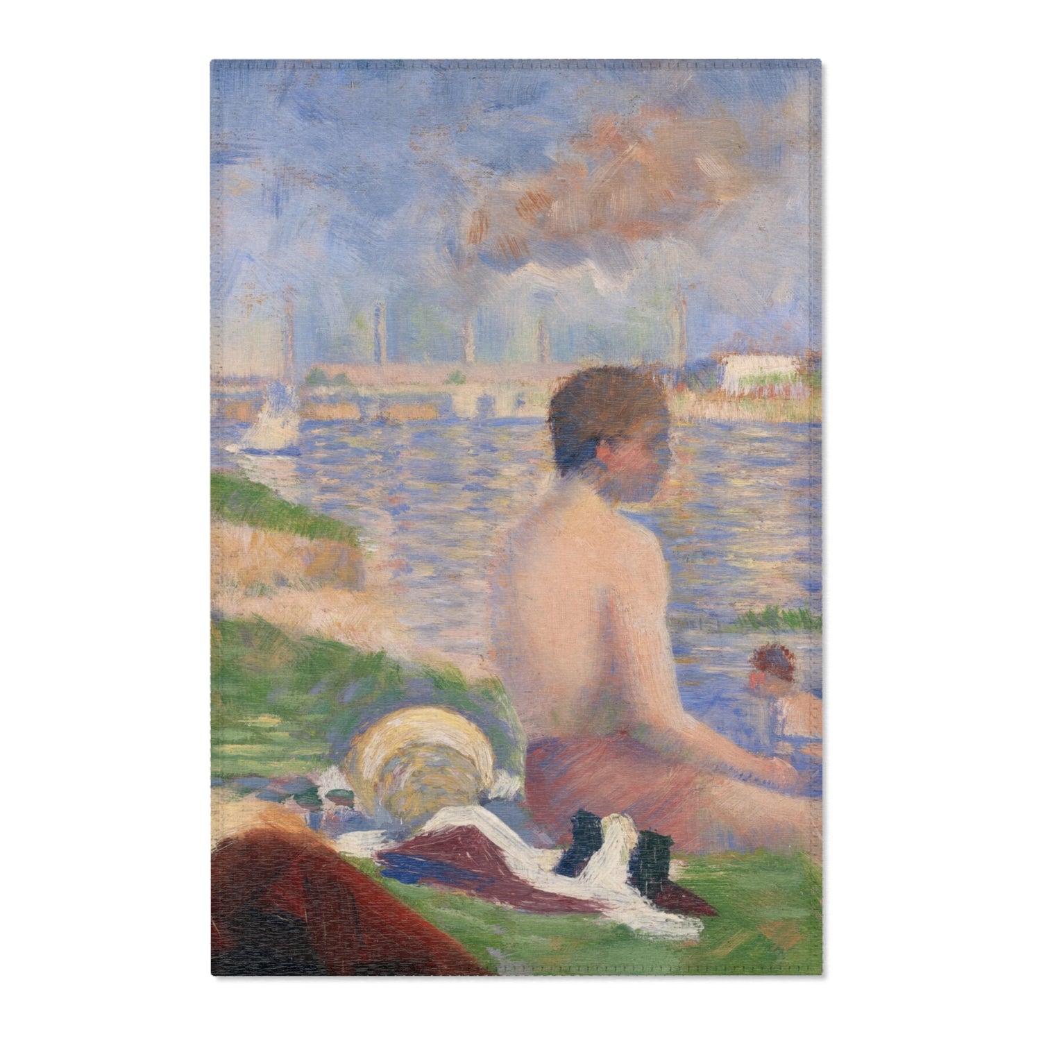Final Study for Bathers at Asnières - Georges Seurat Area Rug