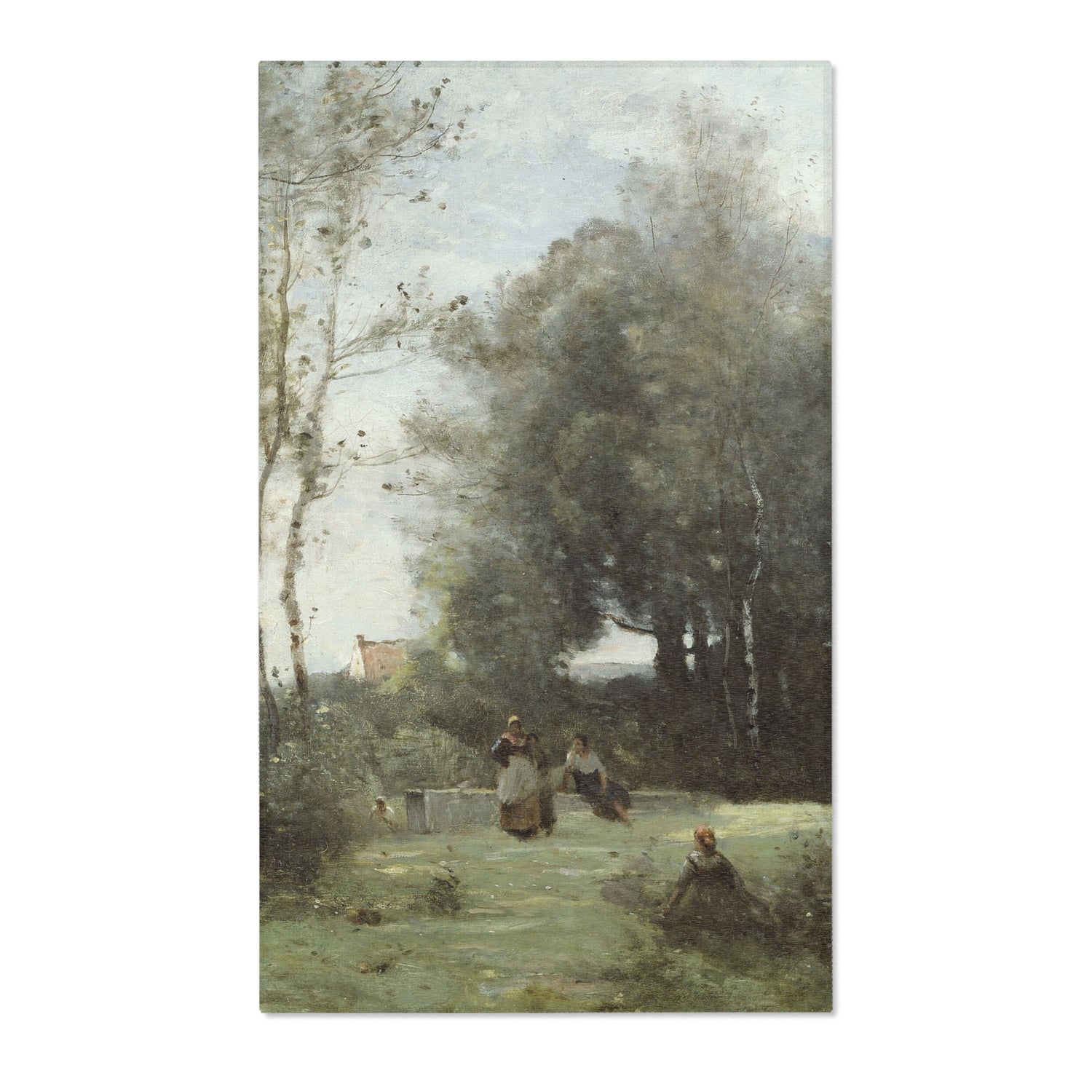Arleux-Palluel, The Bridge of Trysts - Jean Baptiste Camille Corot Area Rug