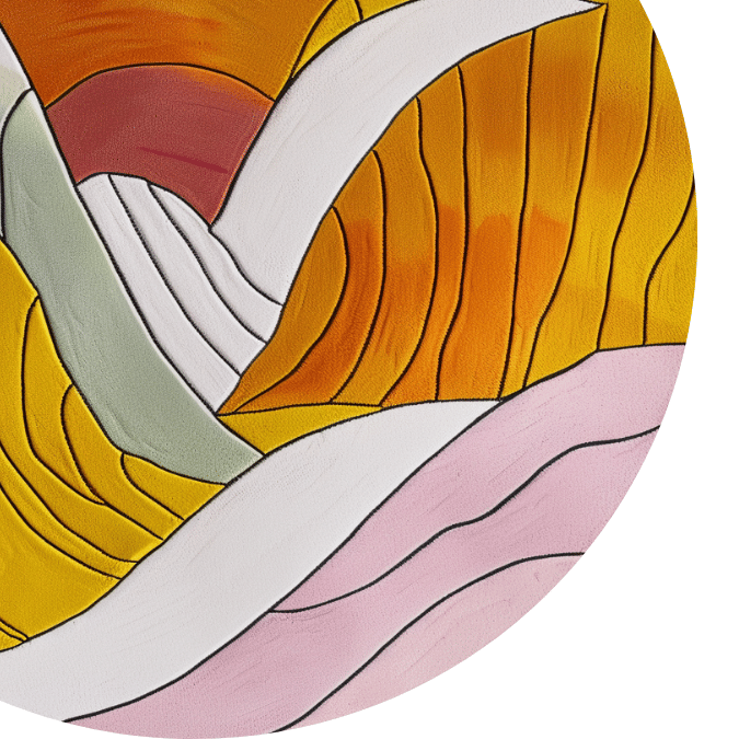 Abstract Sunset Hand Tufted Round Rug