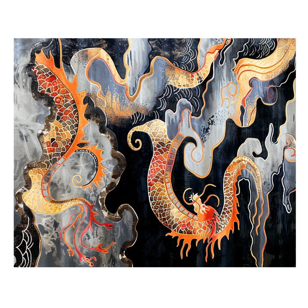 Ember Dragon’s Mystical Ascent Hand Tufted Rug