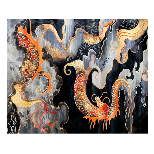 Ember Dragon’s Mystical Ascent Hand Tufted Rug