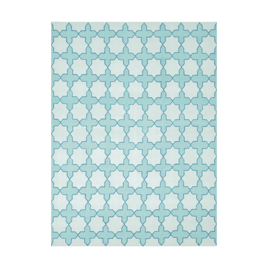 Chateau Classic Dhurrie Cotton Rug - Blue