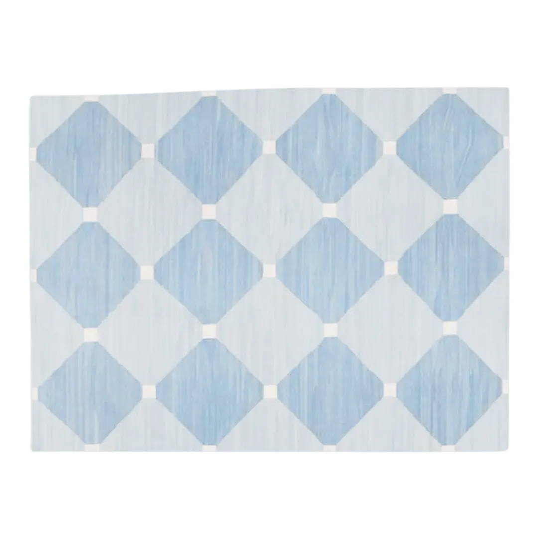 Diamond Blue Classic Dhurrie Cotton Rug