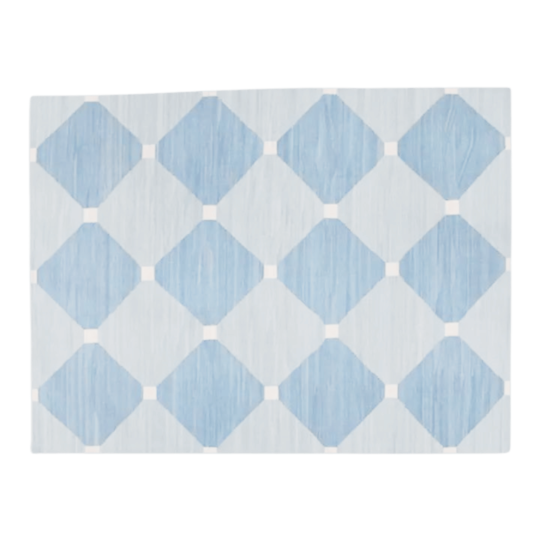 Diamond Blue Classic Dhurrie Cotton Rug