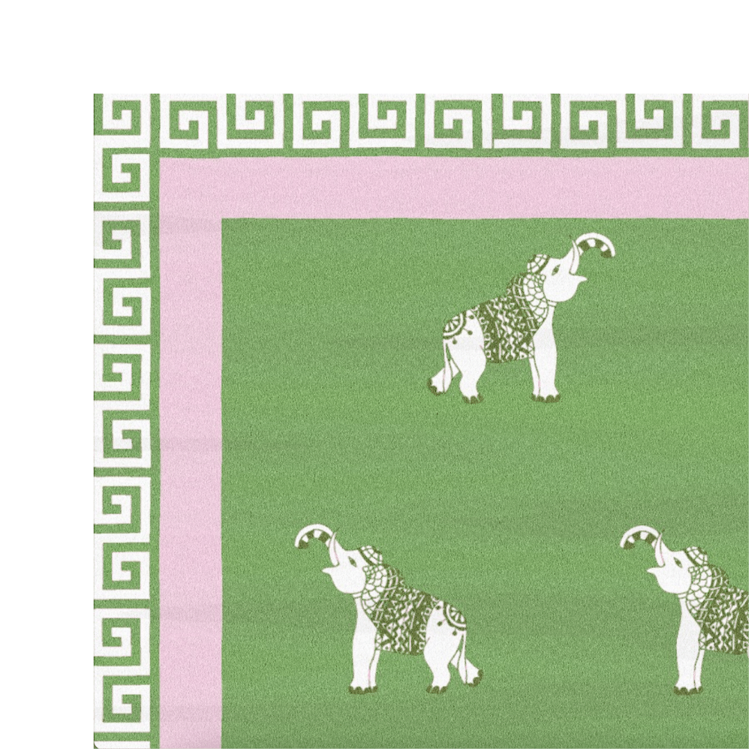Elephants in the Terrace" sounds like a charming theme for a hand-tufted rug! Imagining this, one can visualize a scene of elephants strolling through a lush terrace garden. The design could feature intricately depicted elephants amidst greenery, flowers, and perhaps even a terrace backdrop.
