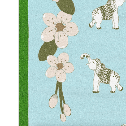 The "Elephants in the Terrace Floral Hand Tufted Rug" is a captivating and unique piece that blends natural elements with artistic flair. Crafted with precision and care, this hand-tufted rug features an intricate design of elephants amidst a terrace of floral motifs.