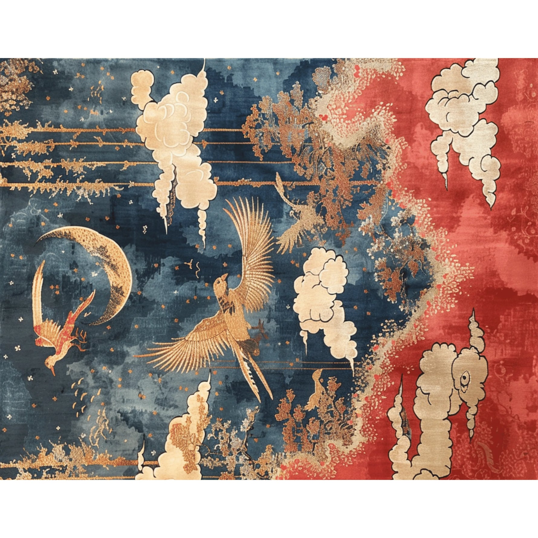 Moonlit Chinoiserie Hand Tufted Rug