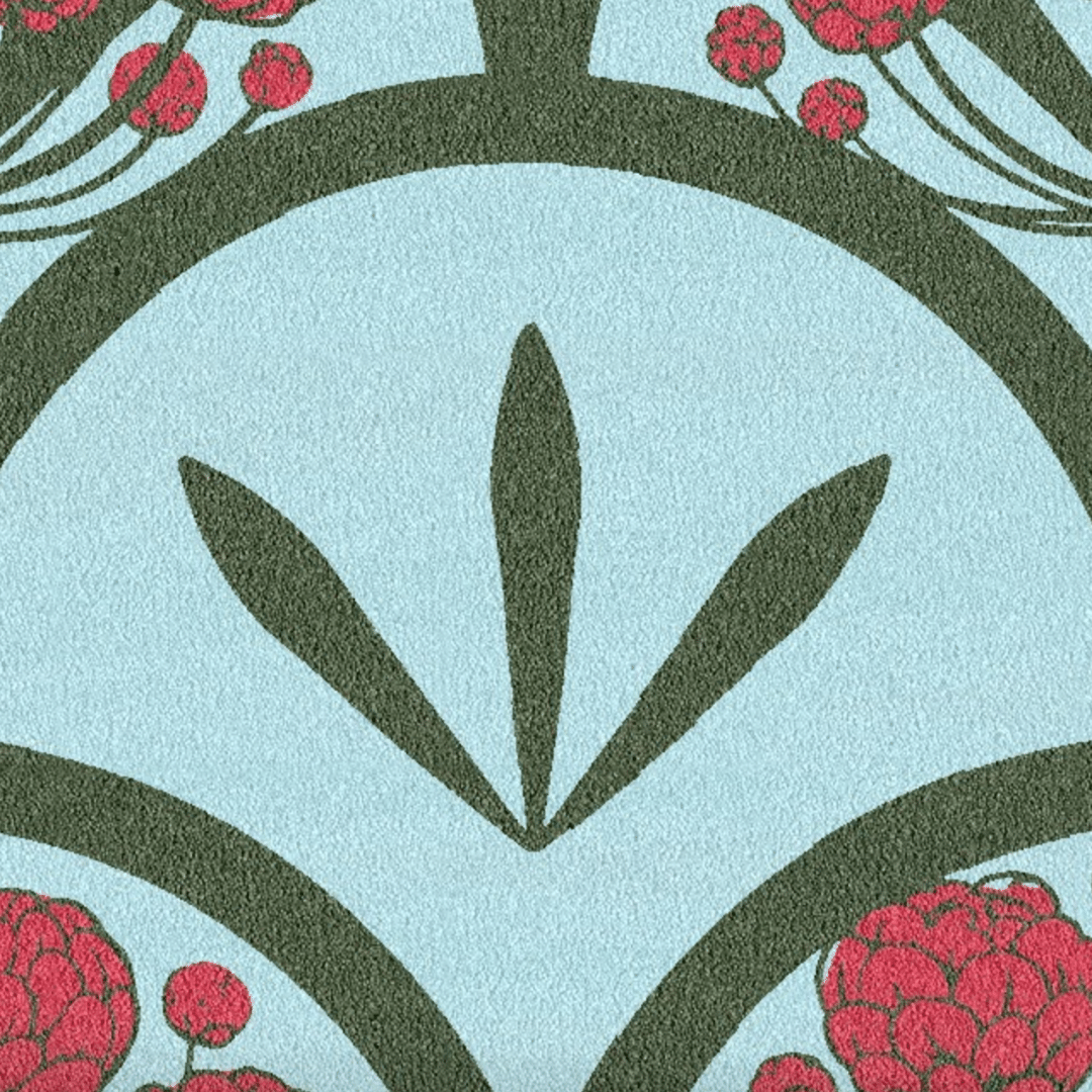 Feminine Art Deco Floral Hand Tufted Rug