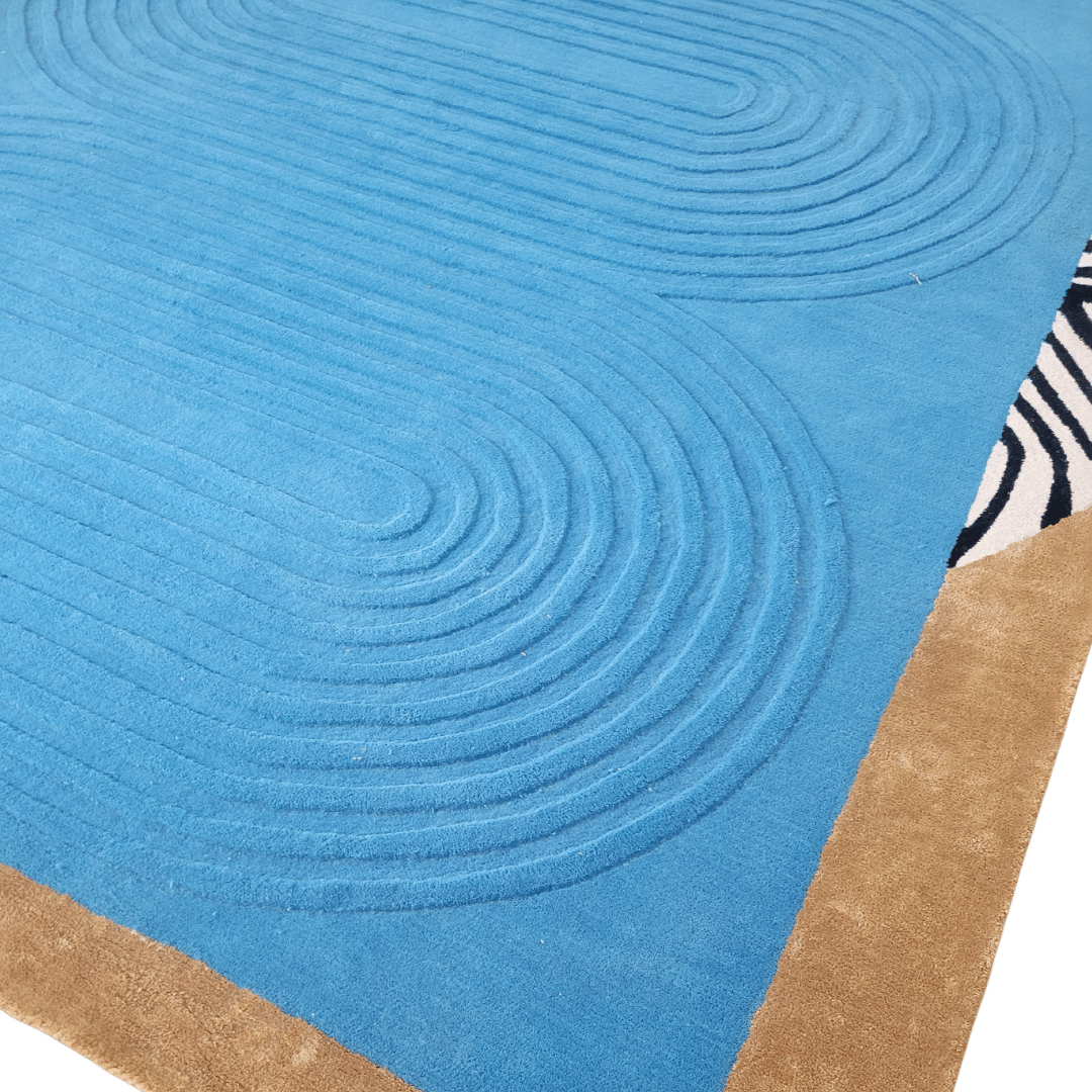 Water Earth and Sun Hand Tufted Wool Rug