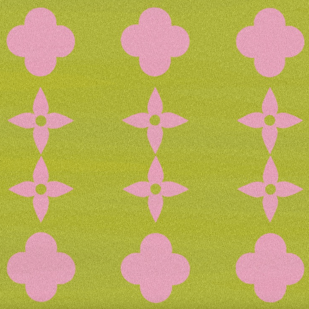 1001 Clover Stars Hand Tufted Rug - Cyber Lime