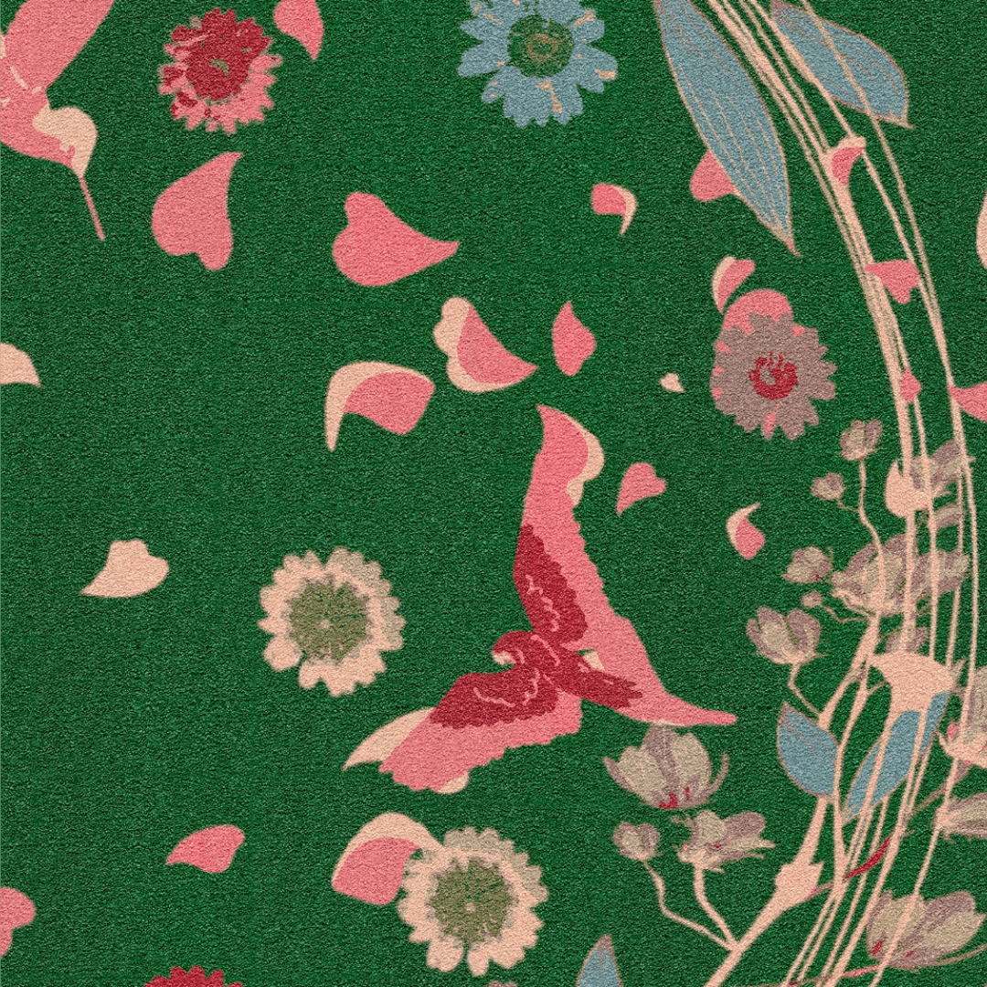 Immerse yourself in the beauty of nature with the "Wild Flowers Birds Round Hand Tufted Rug" in green. This captivating rug features a mesmerizing design of wildflowers and birds, evoking a sense of tranquility and serenity. Hand-tufted with meticulous attention to detail, it adds a touch of elegance and charm to any room, creating a focal point that brings the outdoors inside.