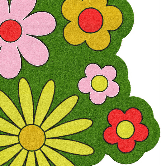 Spring Flowers in Green Field" wool rug could bring a refreshing and natural element to your decor. With a design that evokes the image of flowers blooming in a lush green field, this rug could add a sense of vitality and beauty to your space. The use of wool would ensure that the rug is soft, durable, and of high quality, making it a practical and stylish choice for a variety of rooms. The green color palette could also help create a calming and rejuvenating atmosphere in your home.