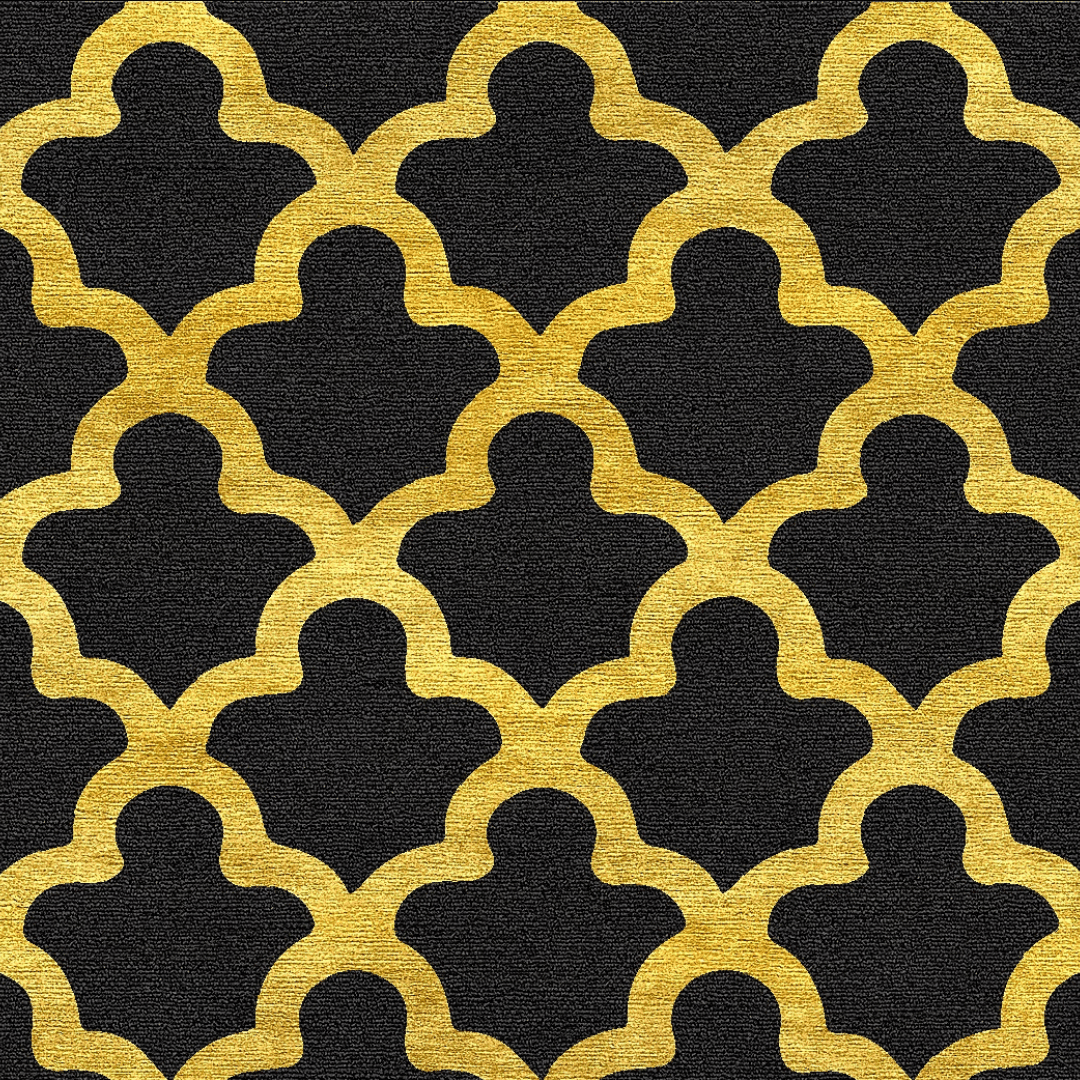 The Golden Art Deco Scale Black Tufted Rug is a sophisticated and elegant addition to your home decor. Crafted with precision and attention to detail, this tufted rug features an Art Deco-inspired design with golden scale-like patterns against a black backdrop.