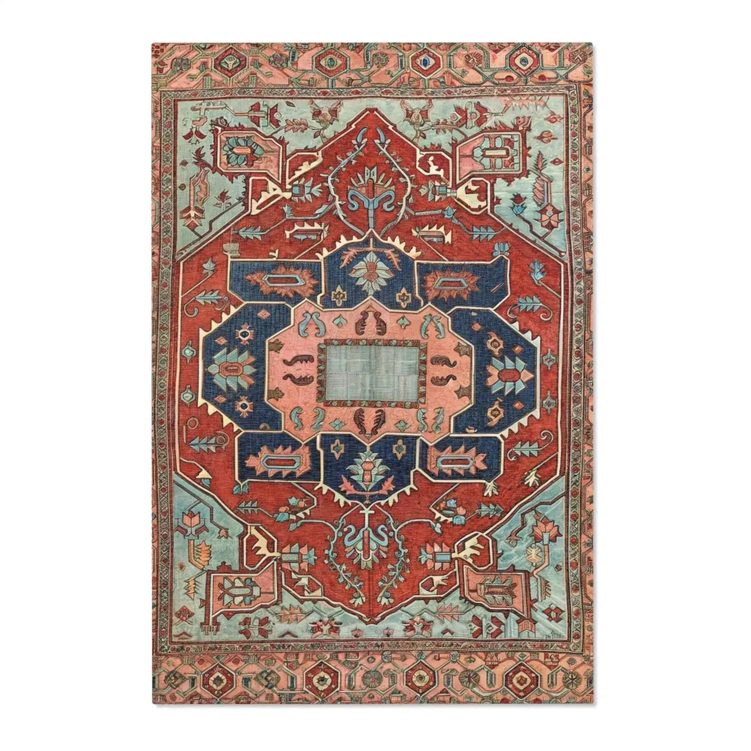 Bold Persian Medallion Accent Rug