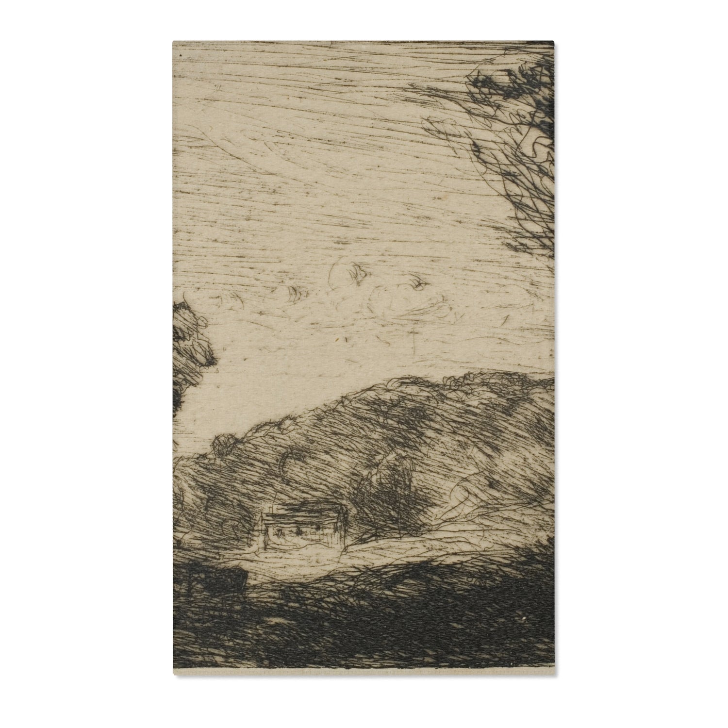 Wooded Countryside - Jean Baptiste Camille Corot Area Rug