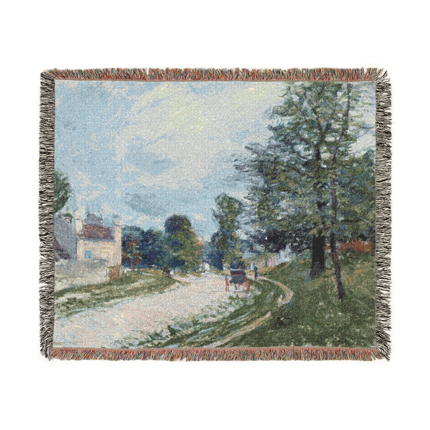 A Turn in the Road - Alfred Sisley Tapestry Blanket