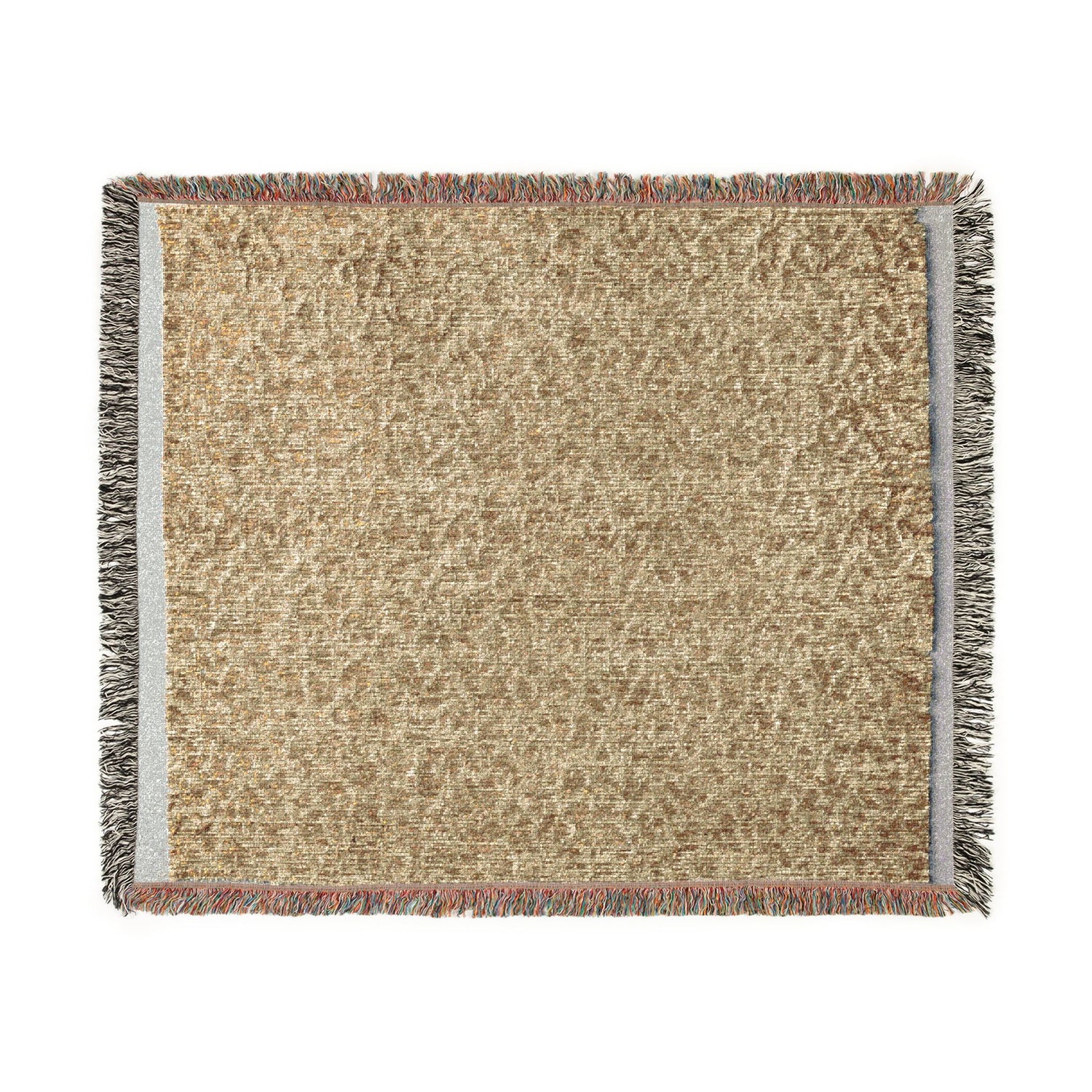 Textile with Tiny Leaves Woven Throw Blanket