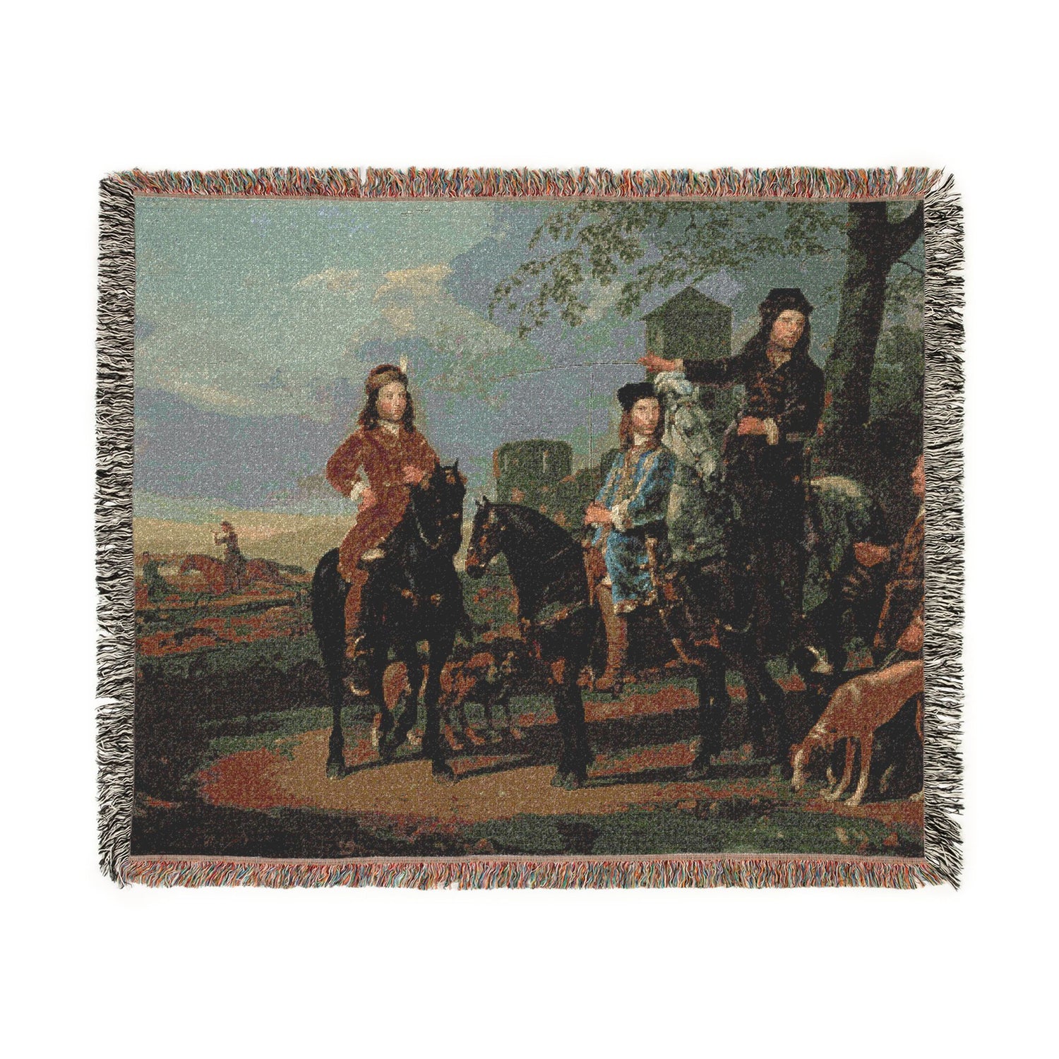 Equestrian Portrait of Cornelis and Michiel Pompe Tapestry Blanket