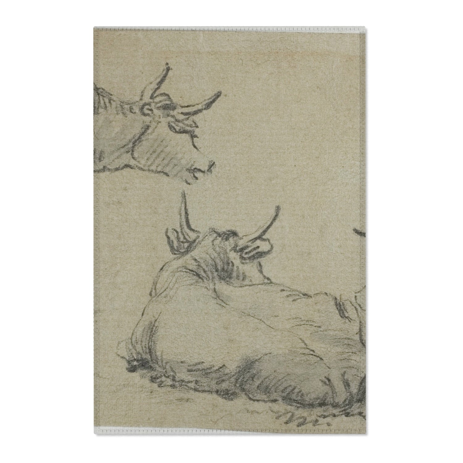Three Sketches of Cows - Aelbert Cuyp Area Rug
