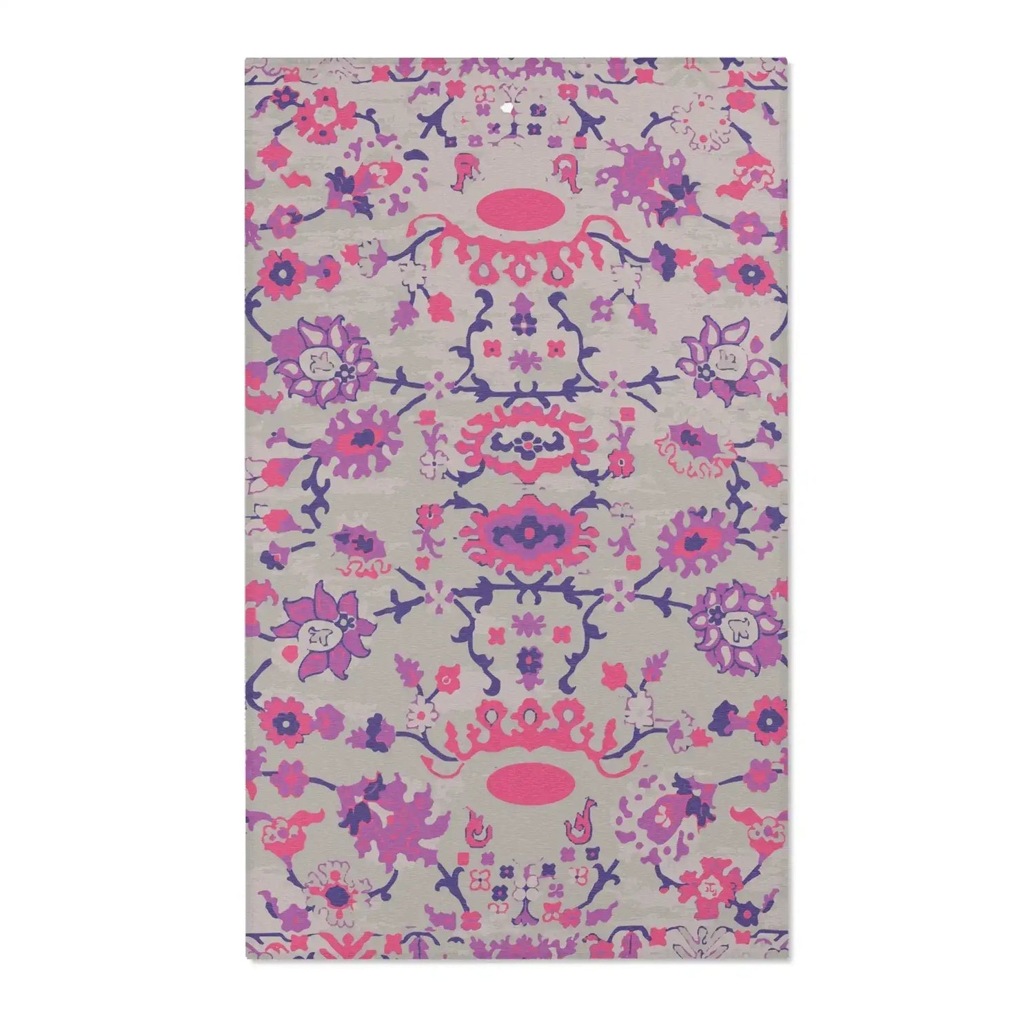 Vibrant Fuchsia & Violet Floral Accent Rug