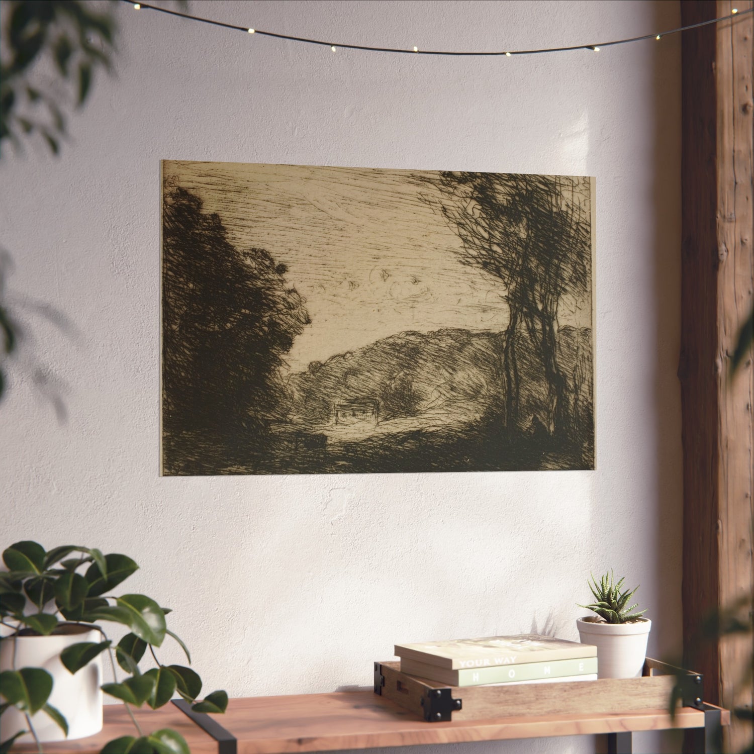 Wooded Countryside - Jean Baptiste Camille Corot Fine Art Poster