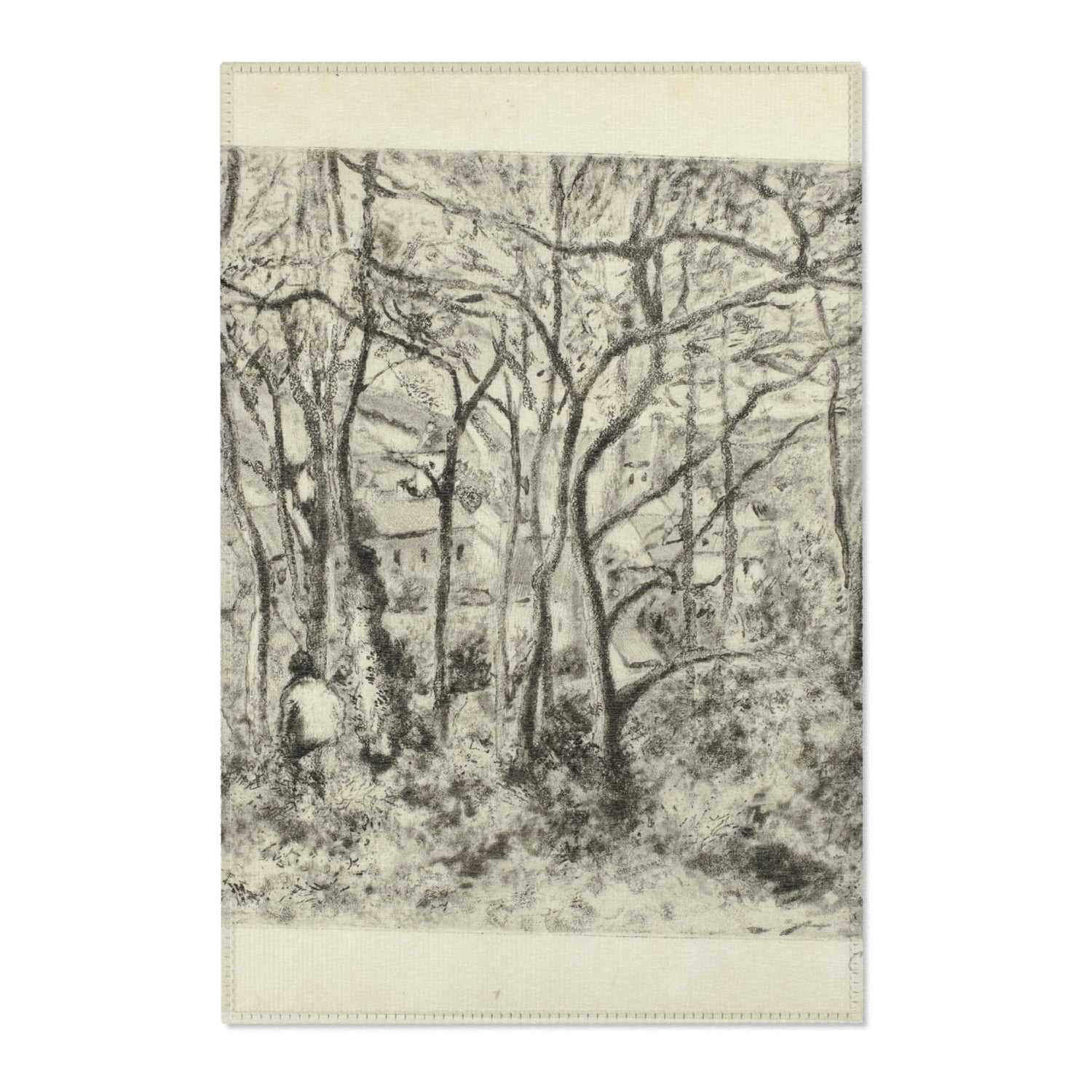 Woodlands at the Hermitage - Camille Pissarro Area Rug