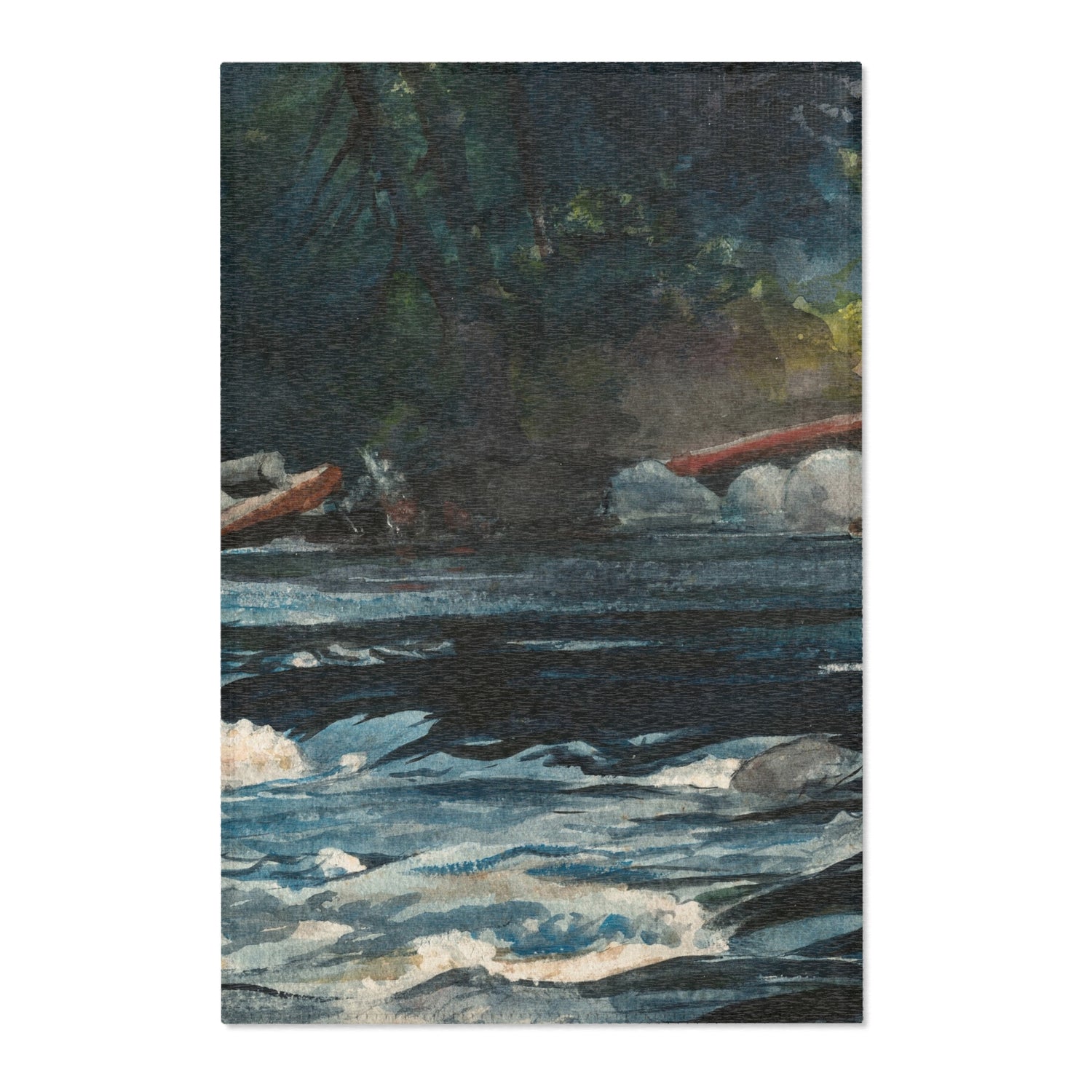 The Rapids, Hudson River, Adirondacks - Winslow Homer Area Rug