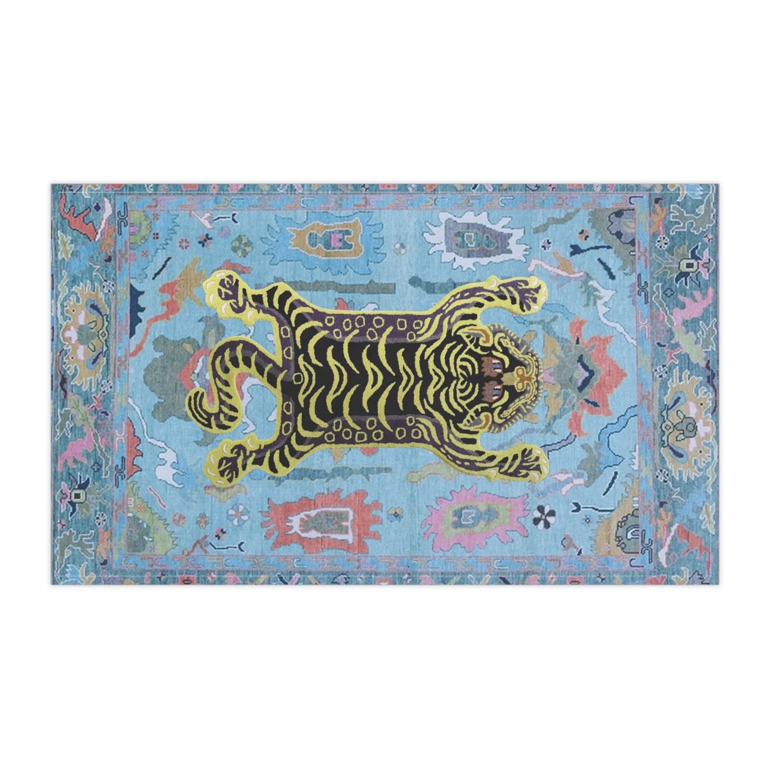 Tibetan Tiger Blue Printed Red Tea & Kitchen Towel