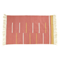 Handwoven Peach and Yellow Minimalistic Cotton Rug with Fringes