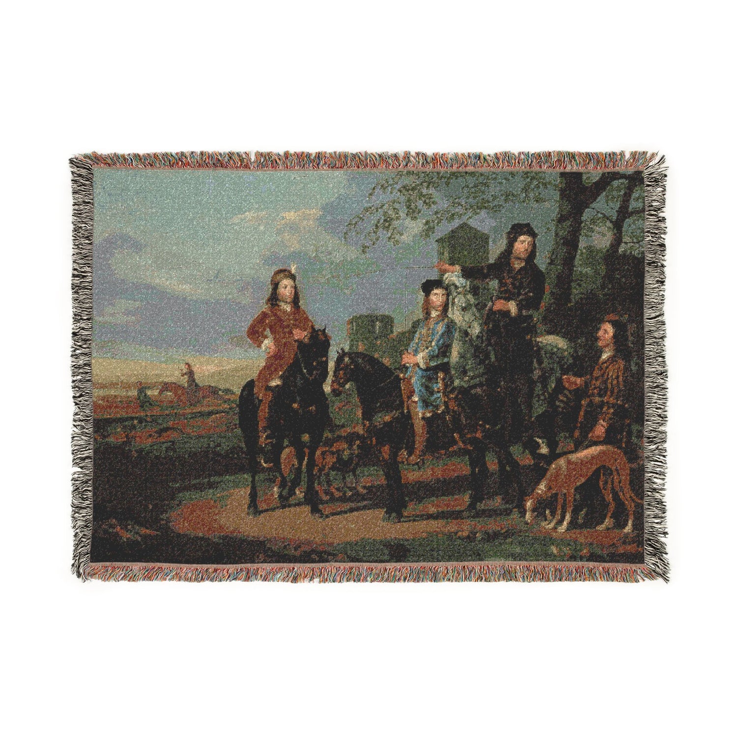 Equestrian Portrait of Cornelis and Michiel Pompe Tapestry Blanket