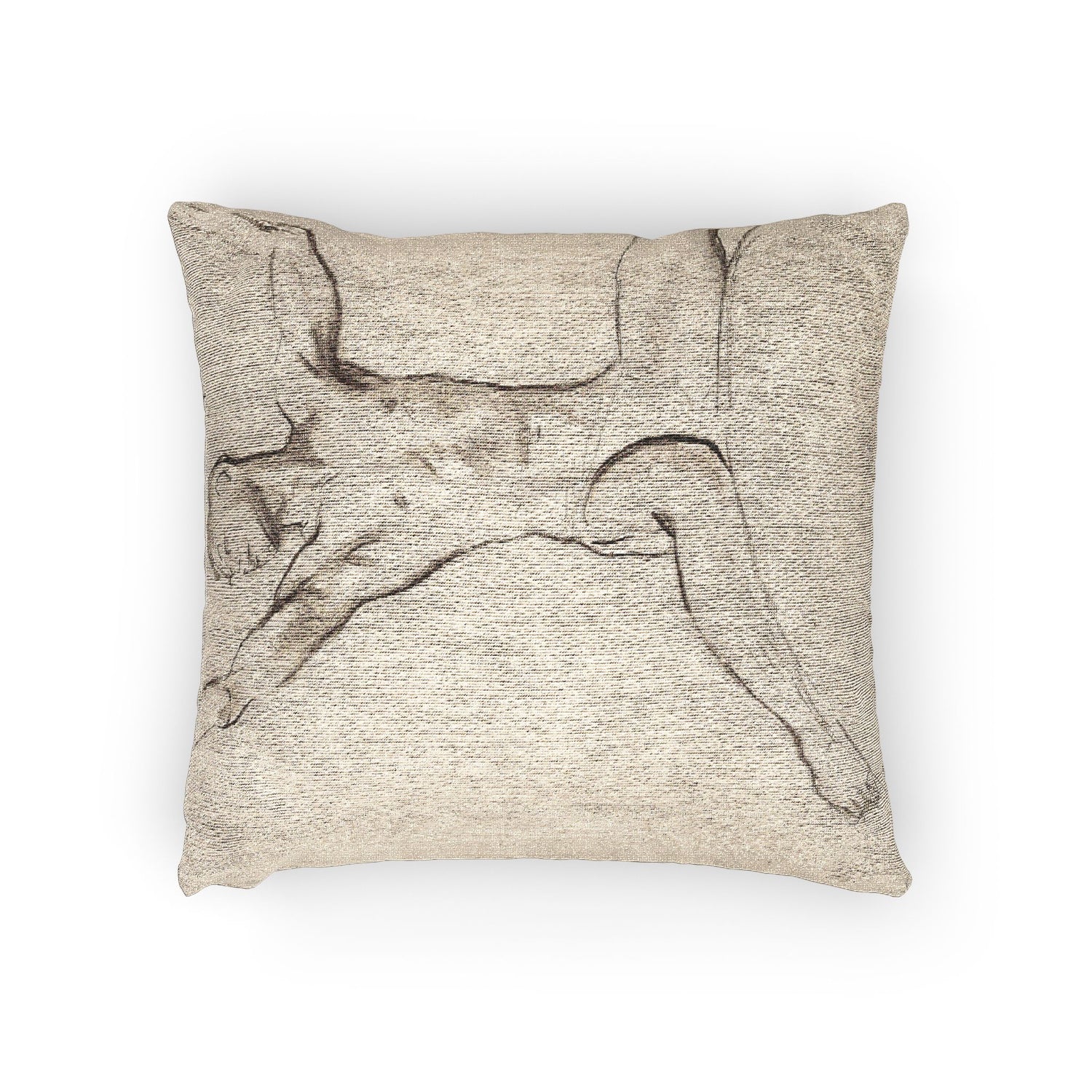 John Singer Sargent - Seated Male Nude, Arms Uplifted | Woven Pillow