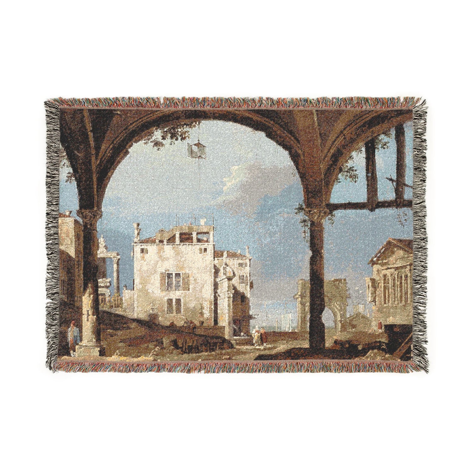 Portico with a Lantern - Canaletto Tapestry Blanket