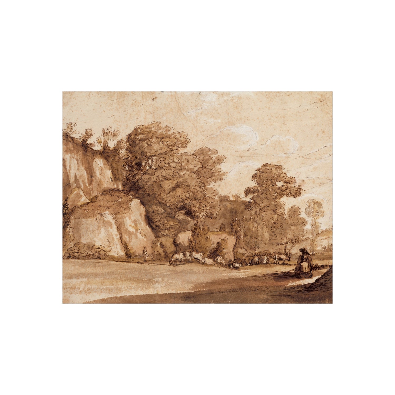A Rocky Hillside - Claude Lorrain Fine Art Poster