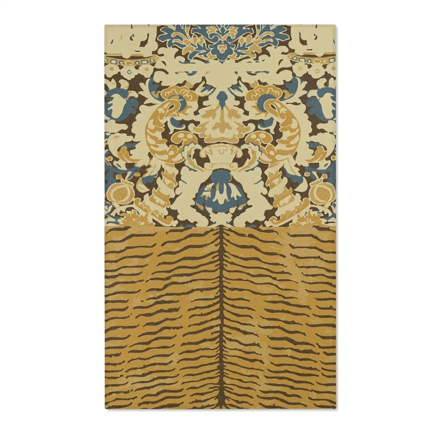 Golden Baroque Tiger Stripe Accent Rug