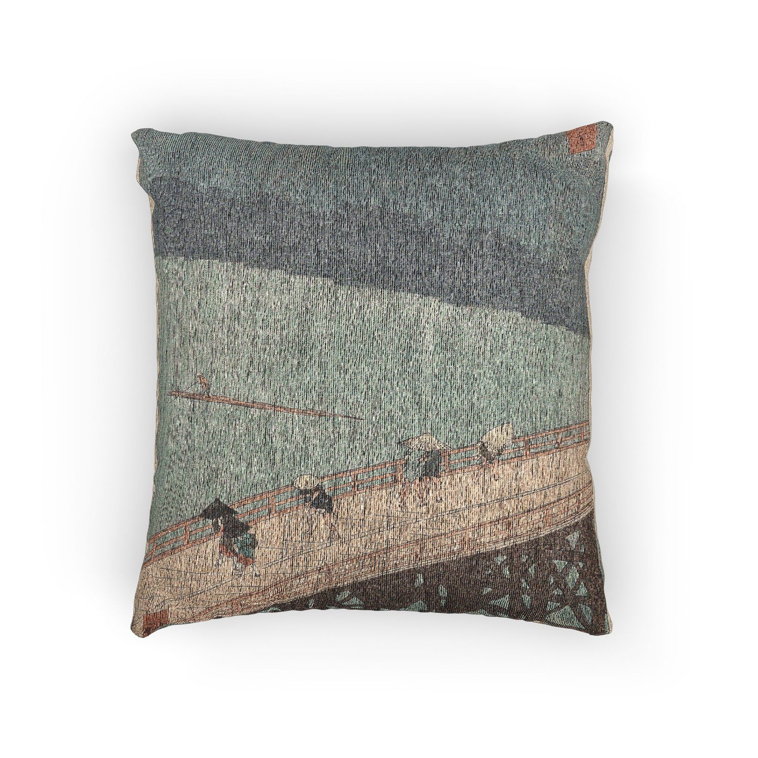 Sudden Shower over Shin Ohashi Bridge - Utagawa Hiroshige Pillow