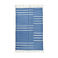 Handwoven Blue and White Miniamlistic Cotton Rug with Fringes