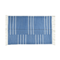Handwoven Blue and White Miniamlistic Cotton Rug with Fringes