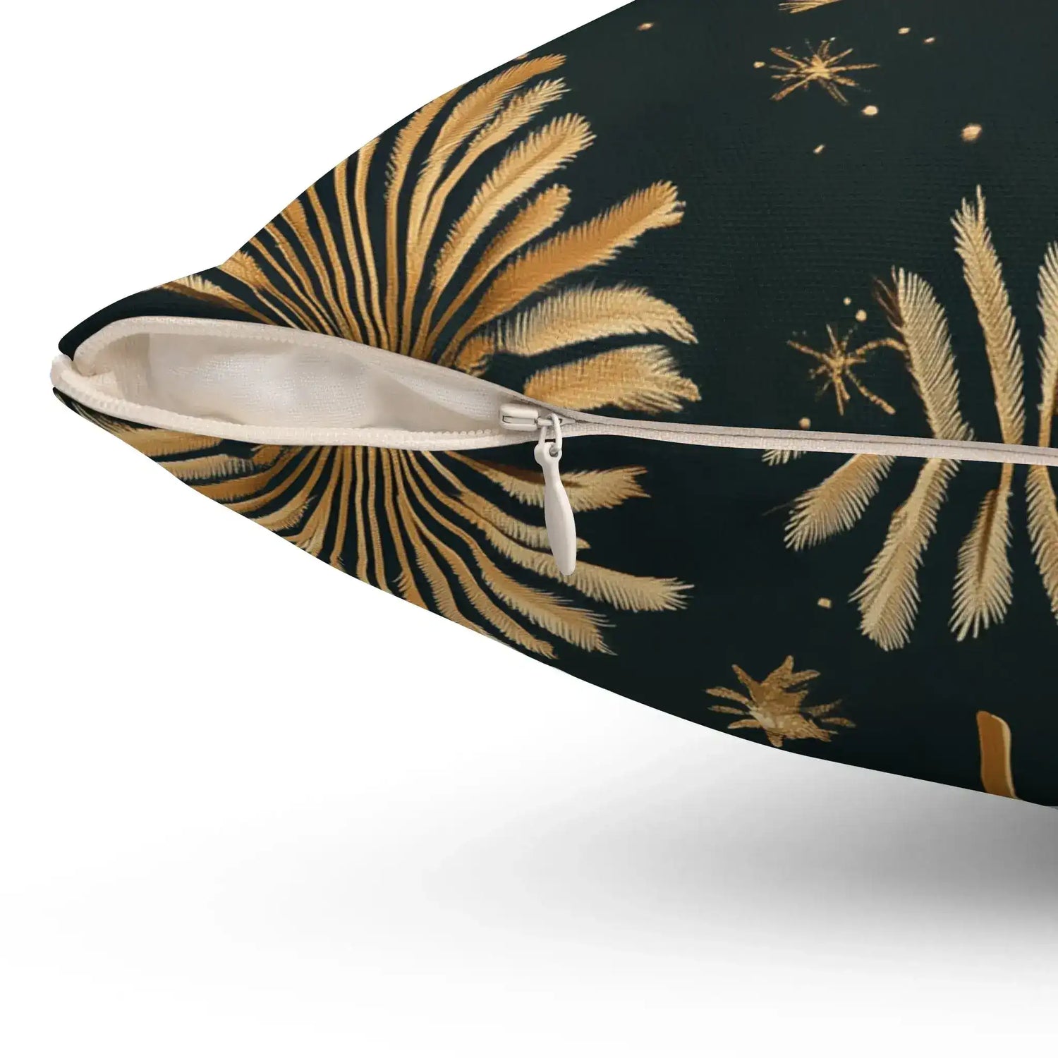 Luxe Golden Palm Fronds Throw Pillow