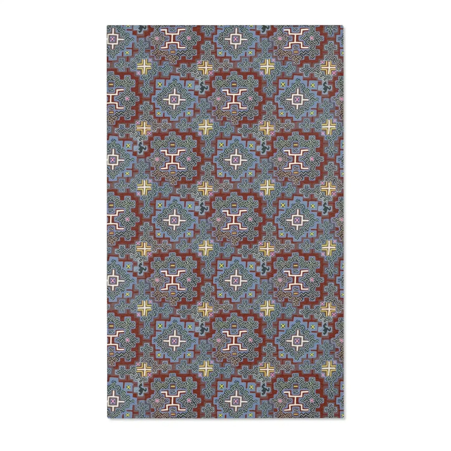 Brick Blaze Geo Accent Rug