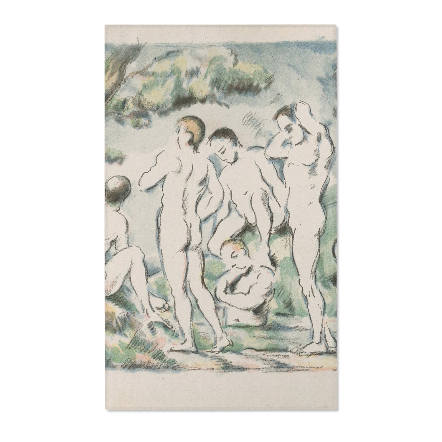 Small Bathers - Paul Cezanne Area Rug