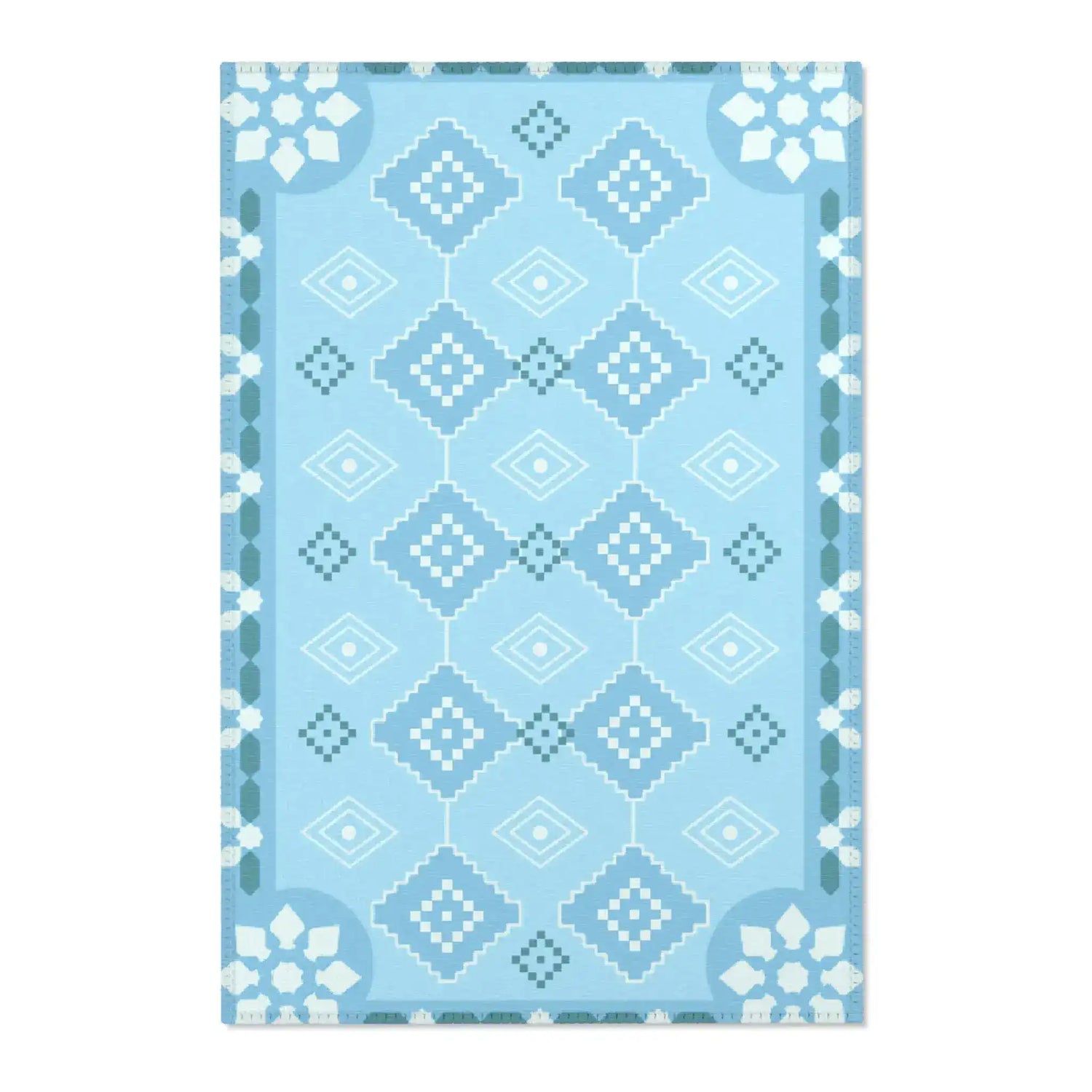 Chill Geometric Ice Blue Accent Rug