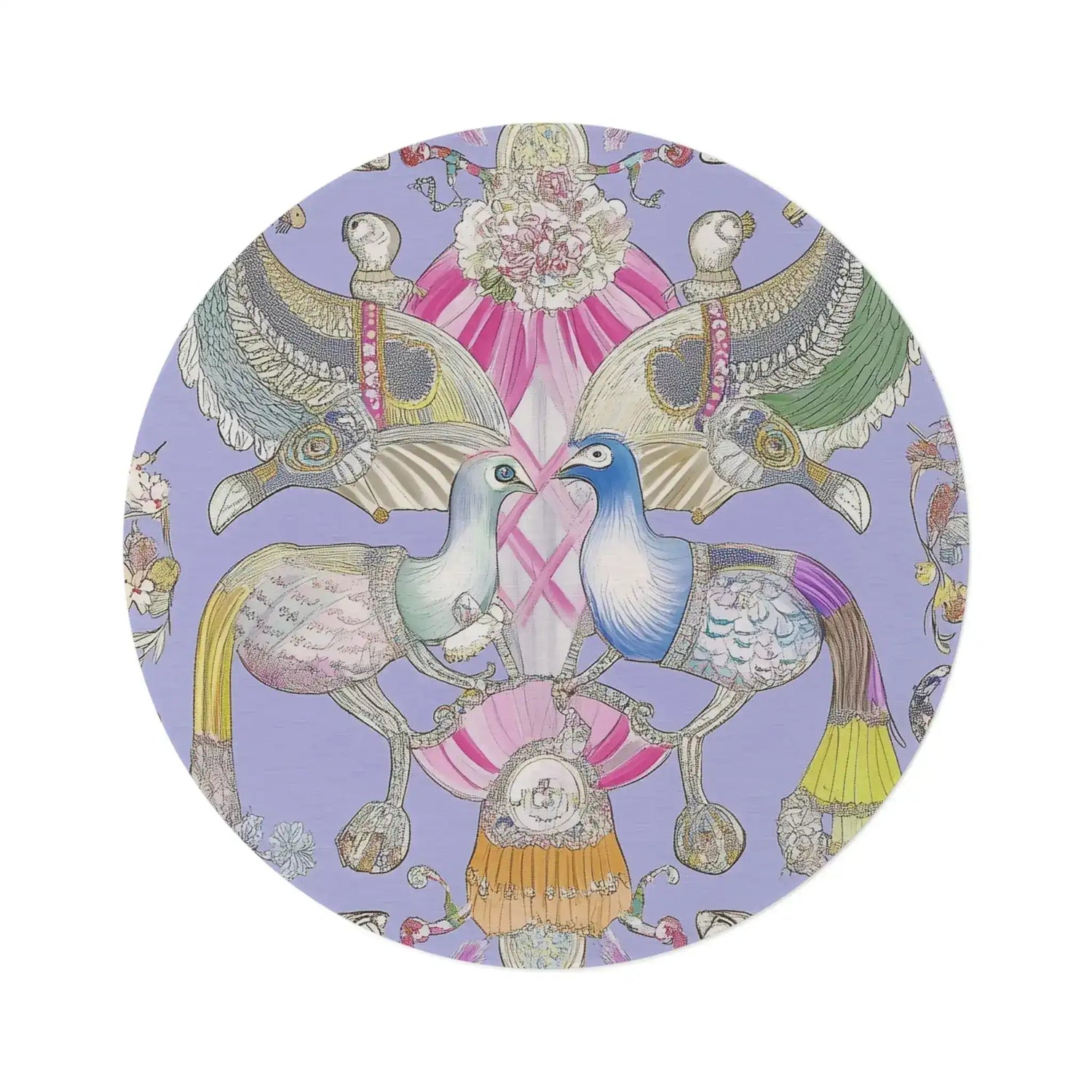 Regal Fantasy Birds Round Rug