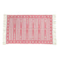 Handwoven Pink and White Traditional Cotton Rug with Fringes