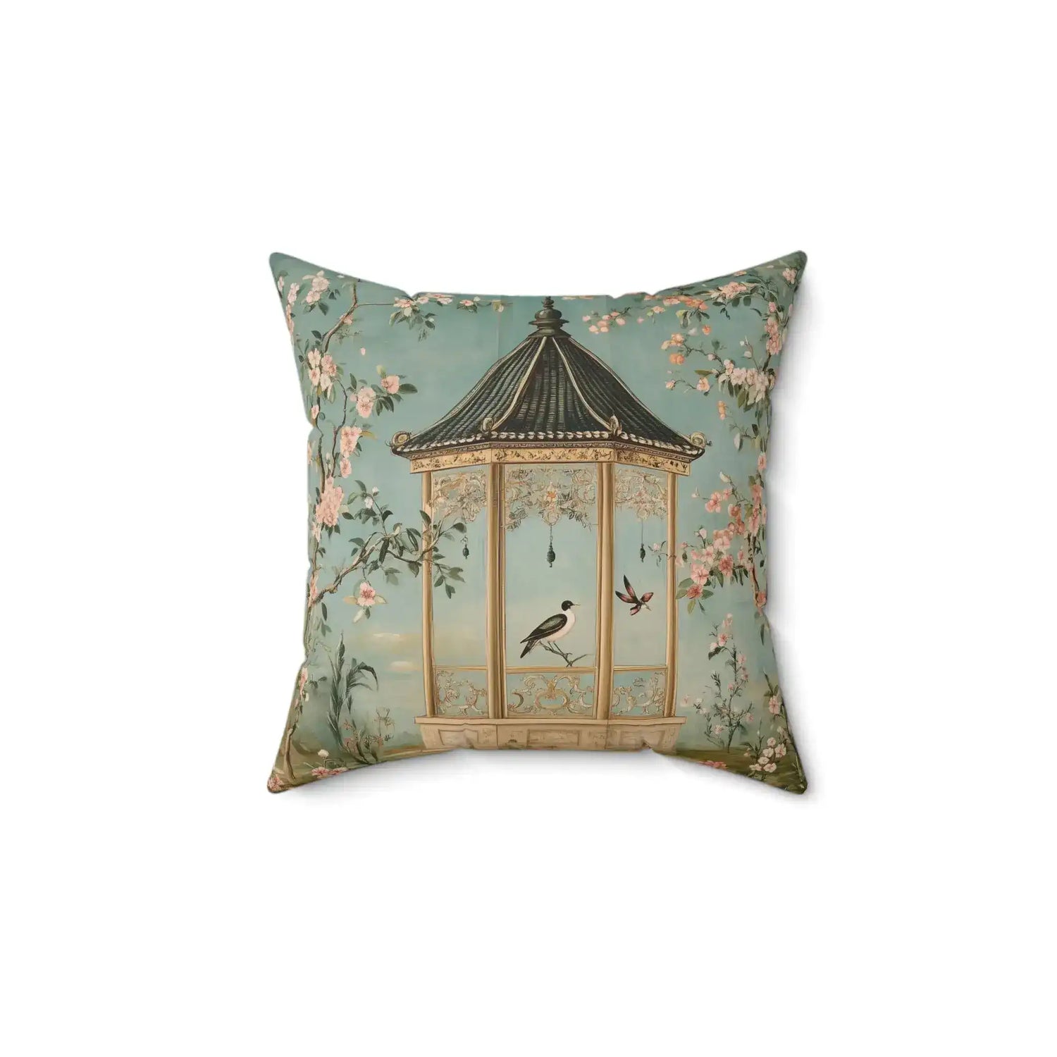 Serene Garden Pavilion Throw Pillow
