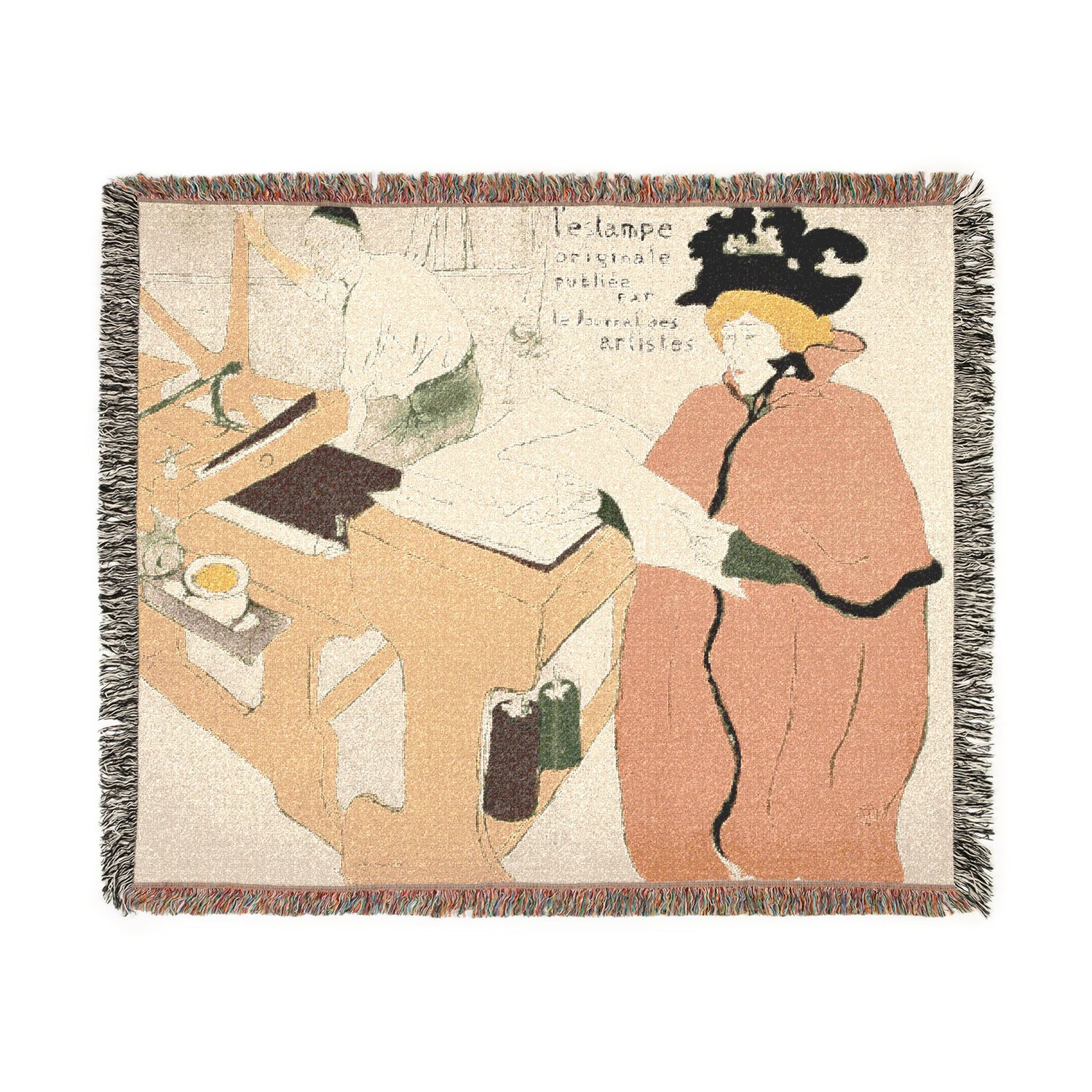 Cover for the First Album of L'Estampe Originale - Henri de Toulouse-Lautrec Tapestry Blanket