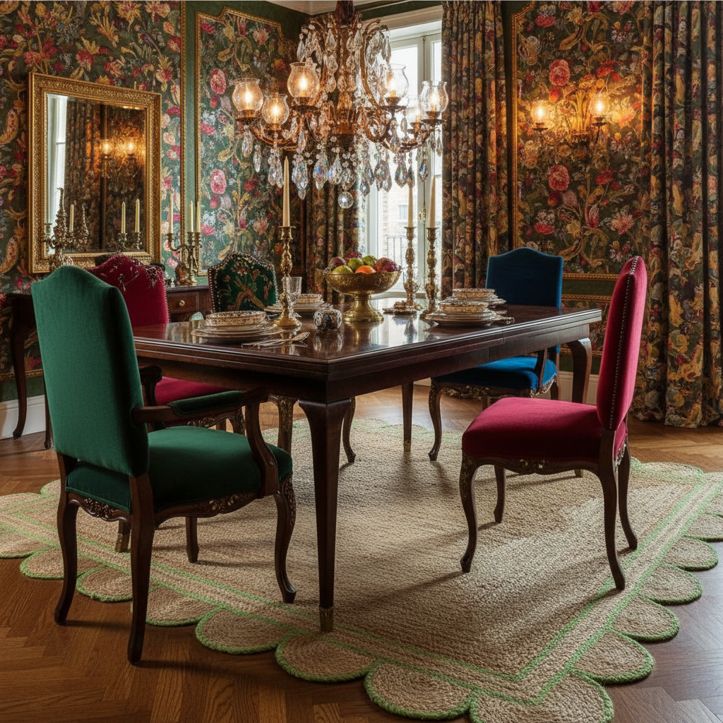 Handmade Scalloped Border Jute Rug - Light Green