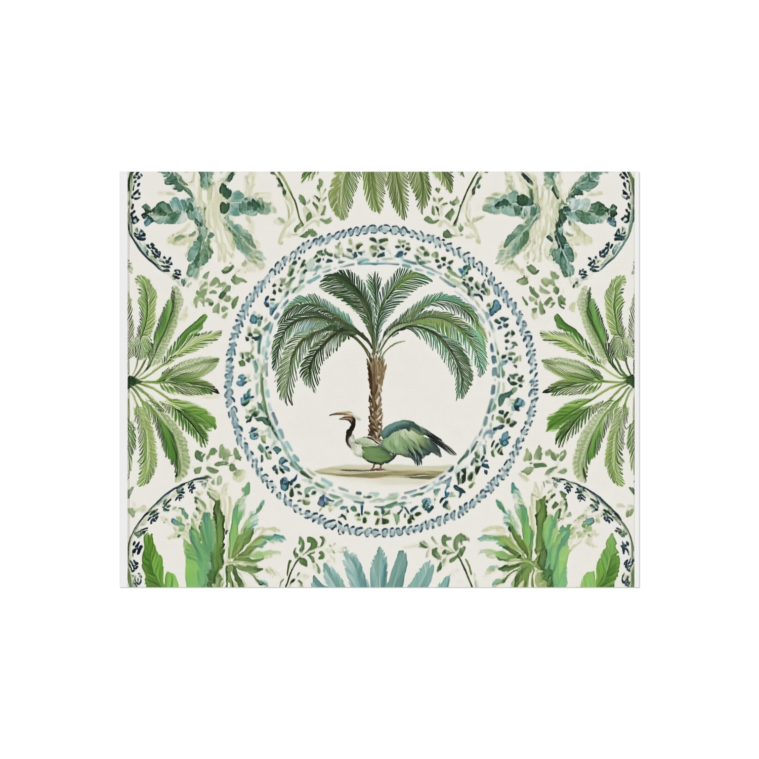 Tropical Heron & Palm Fine Art Poster