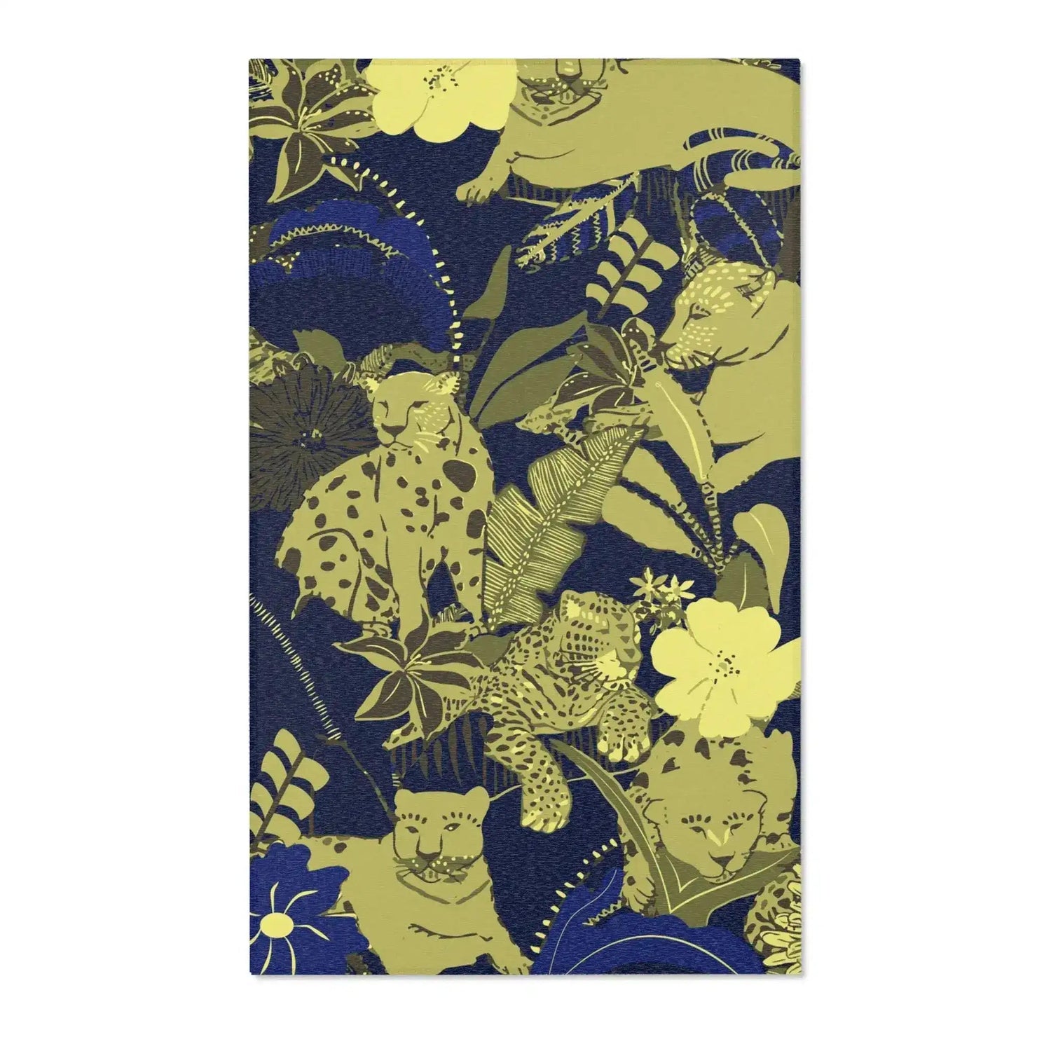 Green Leopard Jungle Accent Rug