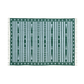 Handwoven Green and White Traditional Cotton Rug with Fringes